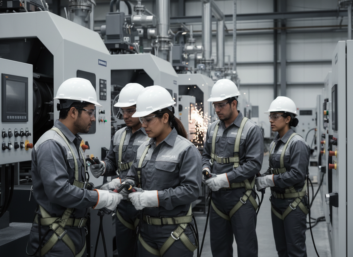 Personal técnico de INDUMARC trabajando en instalaciones industriales